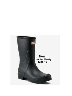 New HUNTER Liberty Rain Boot Women’s Size 10 black & box ⭐️⭐️⭐️⭐️